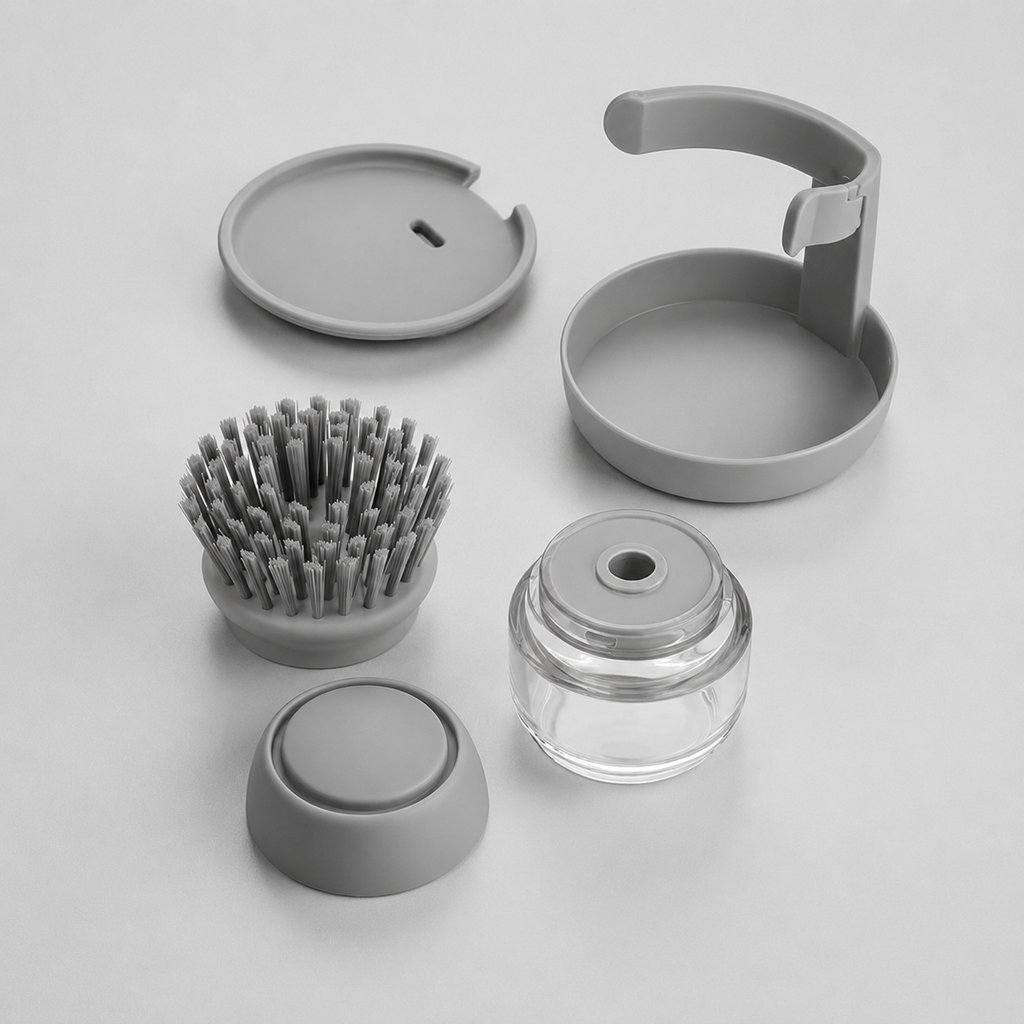 ScrubFlow — El cepillo que dispensa jabón mientras limpias.